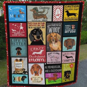 Just A Girl Who Loves Dachshund Quilt Blanket Great Customized Blanket Gifts For Birthday Christmas Thanksgiving Perfect Gifts For Dachshund Lovers