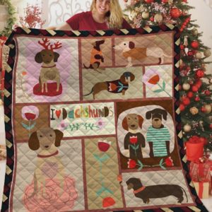 Cartoon Dachshund Quilt Blanket Great Customized Blanket Gifts For Birthday Christmas Thanksgiving Perfect Gifts For Dachshund Lovers