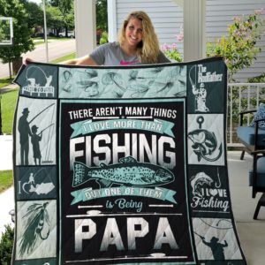 Fishing Papa Quilt Blanket