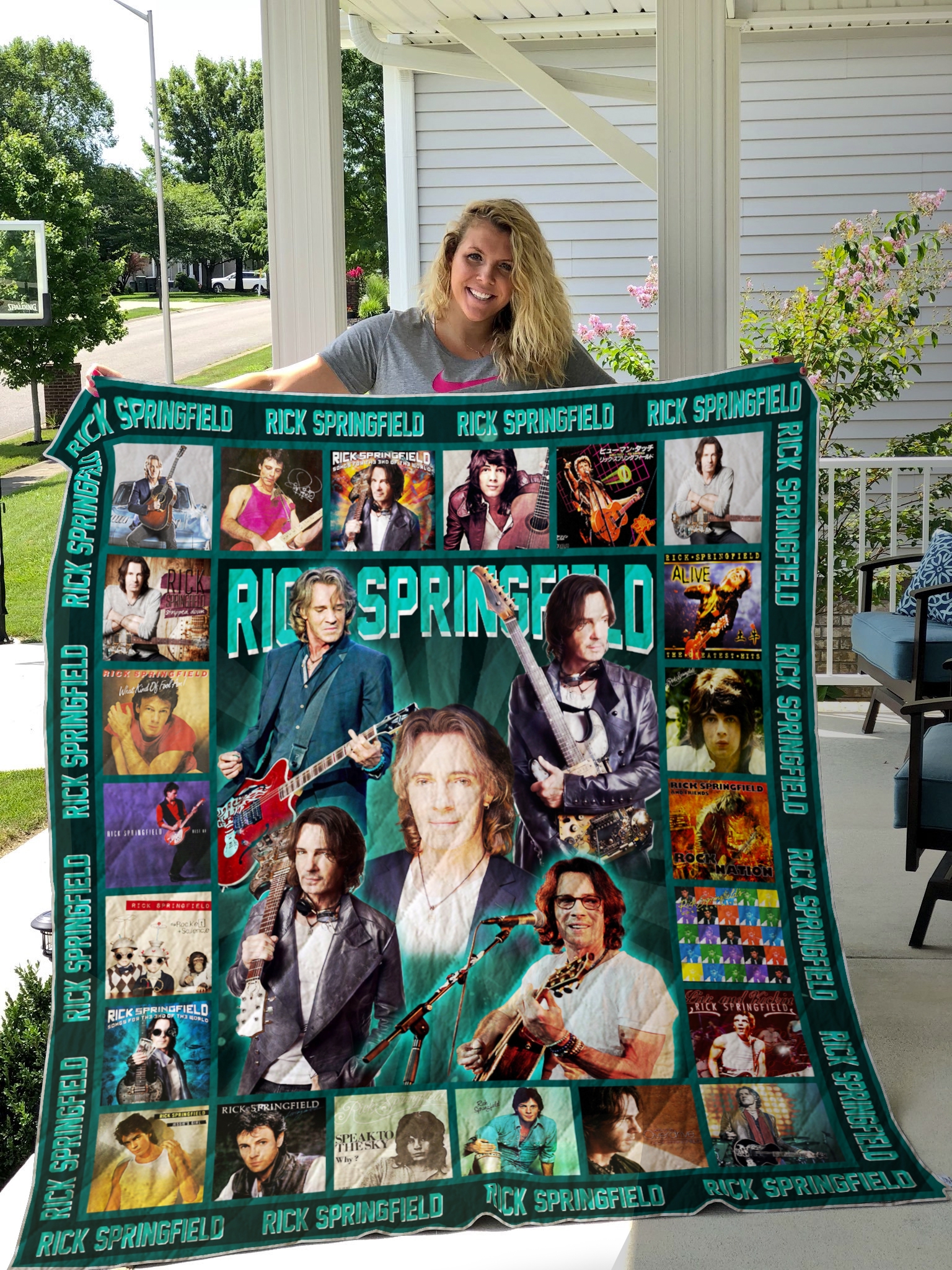 RICK SPRINGFIELD Quilt Blanket Gifts For Fans Birthday Christmas Music Gifts 