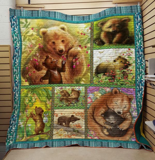 Bear Mom To My Mom From Son From Daughter Quilt Blanket Great Customized Blanket Gifts For Birthday Christmas Thanksgiving Mother’s Day