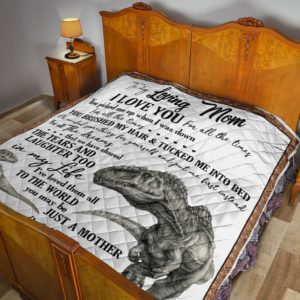 Personalized Dinosaur To My Loving Mom From Daughter I Love You For All The Times You Picked Me Up When I Was Down Quilt Blanket Great Customized Blanket Gifts For Birthday Christmas Thanksgiving Mother's Day