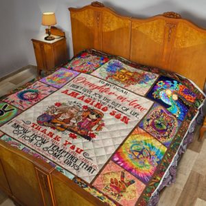 Personalized Hippie From Mother-in-law to Daughter-in-law Quilt Blanket Great Customized Blanket Gifts For Birthday Christmas Thanksgiving Mother’s Day