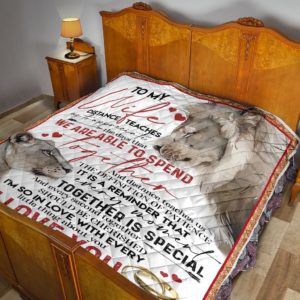 Personalized Lion To My Wife From Husband We Are Able To Spend Together Quilt Great Customized Gifts For Birthday Christmas Thanksgiving Mother's Day