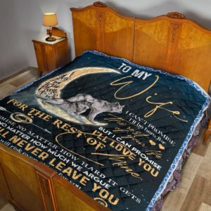 Personalized Wolf And Moon To My Wife From Husband Love You For The Rest Of Mine Quilt Great Customized Gifts For Birthday Christmas Thanksgiving Mother's Day