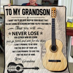 Personalized Guitar To My Grandson Quilt Blanket From Grandma I Can Promise To Love You For The Rest Of Mine Great Customized Blanket Gifts For Birthday Christmas Thanksgiving