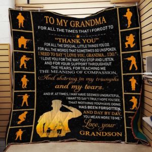 Personalized To My Grandma From Grandson Thank You For All The Special Little Things You Do Quilt Blanket Great Customized Blanket Gifts For Birthday Christmas Thanksgiving Mother's Day
