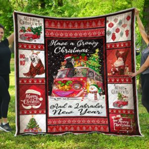 Labrador Dog Christmas And A Labrador New Year Quilt Blanket Great Customized Blanket Gifts For Birthday Christmas Thanksgiving Anniversary