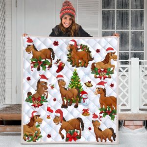Horse Christmas Quilt Blanket Great Customized Blanket Gifts For Birthday Christmas Thanksgiving Anniversary
