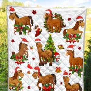 Horse Christmas Quilt Blanket Great Customized Blanket Gifts For Birthday Christmas Thanksgiving Anniversary