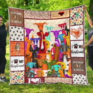 Multicolor Greyhound Quilt Blanket Great Customized Blanket Gifts For Birthday Christmas Thanksgiving Anniversary