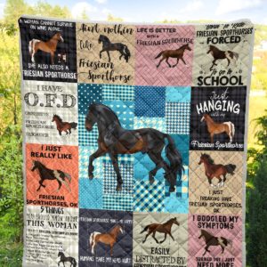 Friesian Sport Horse Quilt Blanket Great Customized Blanket Gifts For Birthday Christmas Thanksgiving Anniversary