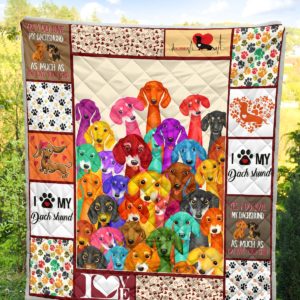 Multicolor Dachshund Dogs Quilt Blanket Great Customized Blanket Gifts For Birthday Christmas Thanksgiving