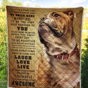 Bulldog Quilt Blanket Great Gifts For Birthday Christmas Thanksgiving Anniversary