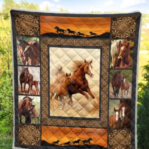 Horse Sunset Mother Quilt Blanket Great Customized Blanket Gifts For Birthday Christmas Thanksgiving Anniversary