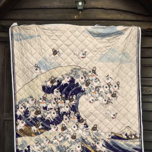Big Wave Made From French Bulldog Quilt Blanket Great Customized Blanket Gifts For Birthday Christmas Thanksgiving