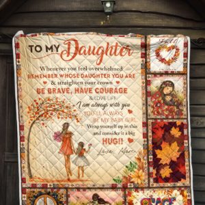 Personalized To my Daughter Fall In Love From Mom Hippie Peace Mom And Daughter Quilt Blanket Great Customized Blanket Gifts For Birthday Christmas Thanksgiving
