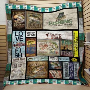 Fishing Eat Sleep Fish Quilt Blanket Great Customized Gifts For Birthday Christmas Thanksgiving Perfect Gifts For Fishing Lover