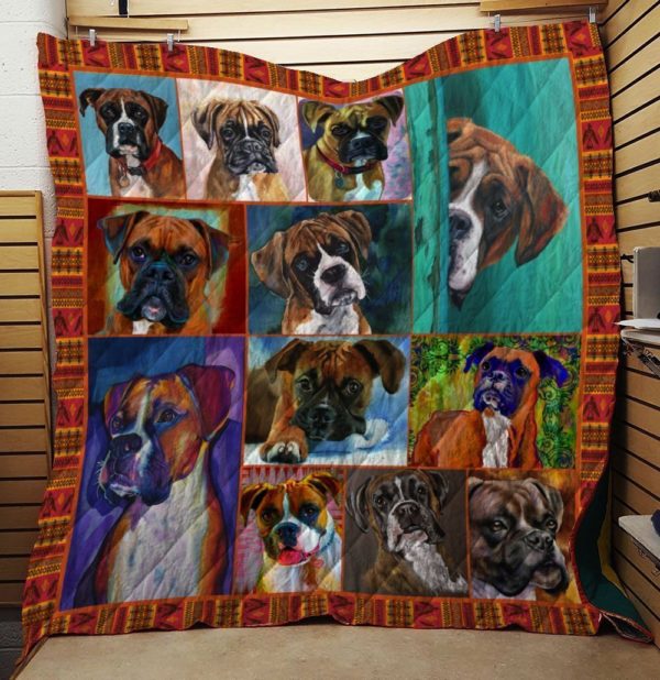 Boxer Cute Boxer Dogs Quilt Blanket Great Customized Blanket Gifts For Birthday Christmas Thanksgiving Anniversary