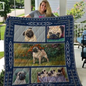 Pug Dog Cute Quilt Blanket Great Customized Blanket Gifts For Birthday Christmas Thanksgiving Anniversary