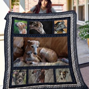 Greyhound Dog Quilt Blanket
