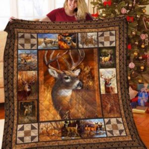 Deer In Nature Vintage Style Quilt Blanket Great Customized Gifts For Birthday Christmas Thanksgiving Anniversary
