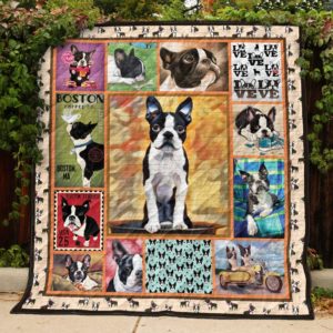 Boston Terrier Terrier Square Art Quilt Blanket Great Customized Gifts For Birthday Christmas Thanksgiving Anniversary