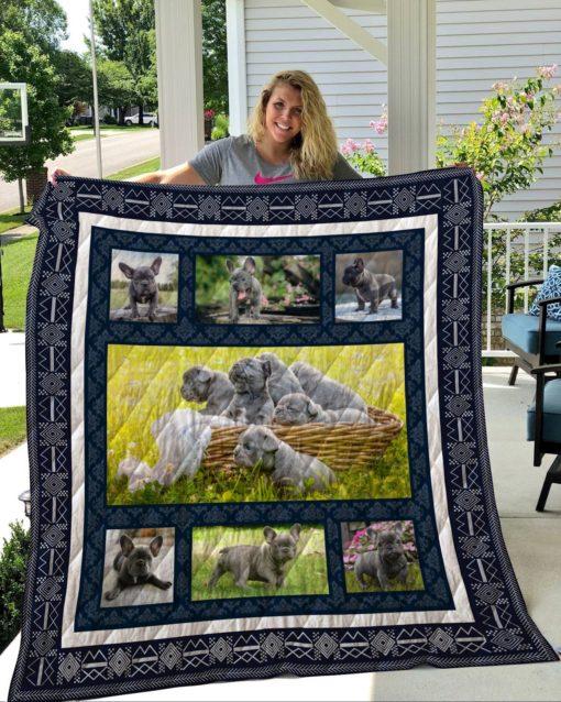 French Bulldog Cubs In The Basket Quilt Blanket Great Customized Blanket Gifts For Birthday Christmas Thanksgiving