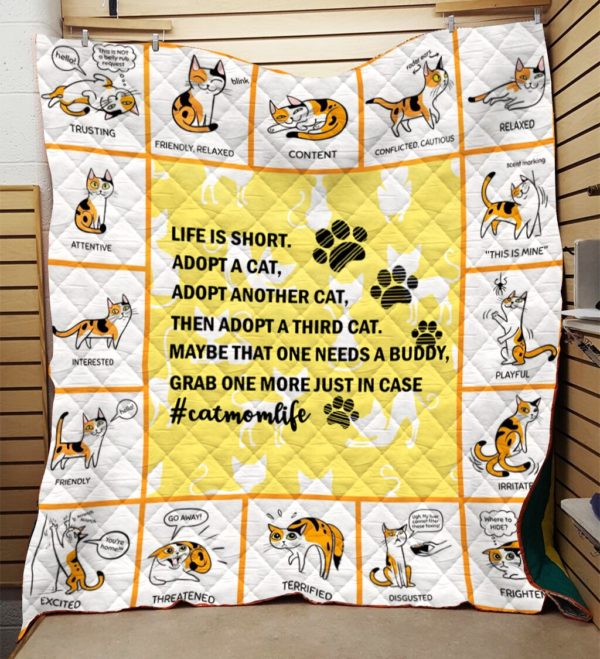 Cat Adopt Cat Cats Are Friends Quilt Blanket Great Customized Blanket Gifts For Birthday Christmas Thanksgiving