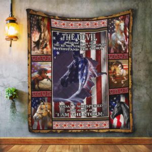 American Horse. I Am The Storm Stared Manes Quilt Blanket Great Customized Blanket Gifts For Birthday Christmas Thanksgiving