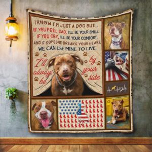 I'll Always Be By Your Side Pitbull Brown August Dog Quilt Blanket Great Customized Blanket Gifts For Birthday Christmas Thanksgiving