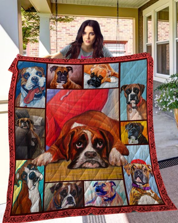 Boxer Cute Boxer Beautiful Dogs Quilt Blanket Great Customized Blanket Gifts For Birthday Christmas Thanksgiving