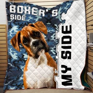 Boxer Dog My Side Quilt Blanket Great Customized Blanket Gifts For Birthday Christmas Thanksgiving
