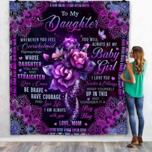 Personalized To My Daughter Straighten Your Crown From Mom Roses Mandala Quilt Blanket Great Customized Blanket Gifts For Birthday Christmas Thanksgiving