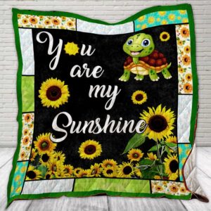 Turtle Sunflower You Are My Sunshine Quilt Blanket Great Customized Blanket Gifts For Birthday Christmas Thanksgiving