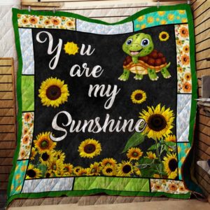 Turtle Sunflower You Are My Sunshine Quilt Blanket Great Customized Blanket Gifts For Birthday Christmas Thanksgiving