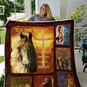 Horse. God Says You Are Unique Path To My Heart Quilt Blanket Great Customized Blanket Gifts For Birthday Christmas Thanksgiving